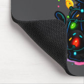 Black Cat Christmas Ice Cream Drip Santa Hat Cute  マウスパッド (コーナー)