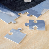 Black Cat Christmas Red Truck Holiday ジグソーパズル (側面)