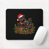 Black Cat Christmas Santa Hat Funny Meowy Cats Wom マウスパッド (マウス)