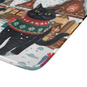 Black Cat Christmas Snow Holiday カッティングボード (角)