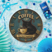 Black Cat Coffee Lover Farmhouse Kitchen Decor ペーパープレート (パーティー)