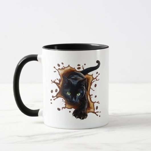 Black Cat Coffee Splash マグカップ (左)