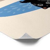 Black Cat Cozy Home Wall Art Cute Cat Modern ポスター (角)