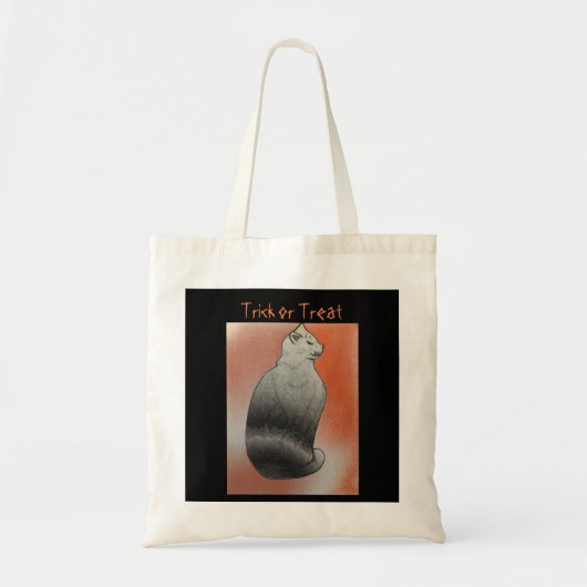 Black Cat Customisable Halloween Tote Bag トートバッグ (正面)