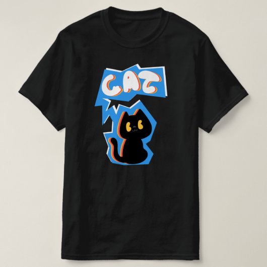 Black Cat drawing Tシャツ (デザイン正面)