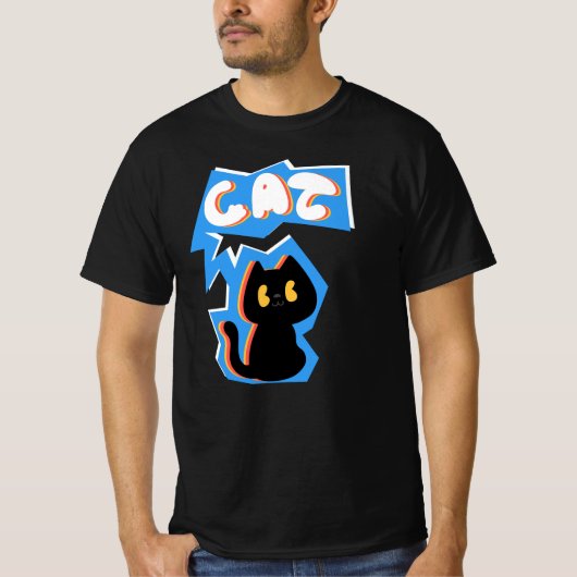 Black Cat drawing Tシャツ (正面)