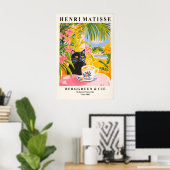 Black Cat Drinking Coffee Poster Henri Matisse ポスター (ホームオフィス)