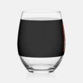 Black cat eats Japanese ramen for Halloween ステムなしワイングラス (右)