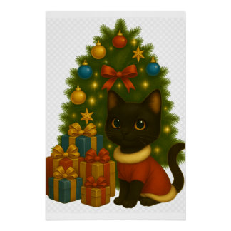 “Black Cat Emi and the Christmas Tree” ポスター
