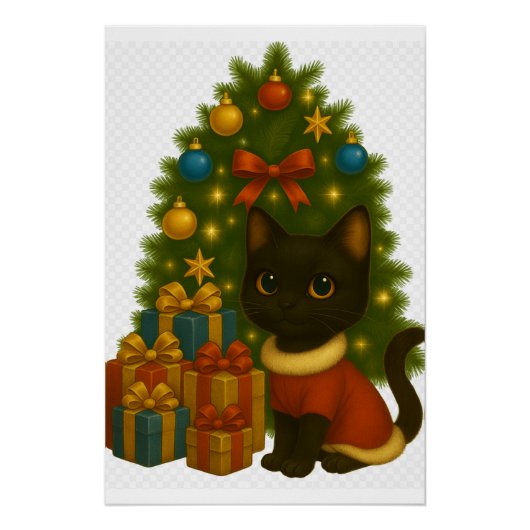 “Black Cat Emi and the Christmas Tree” ポスター (正面)