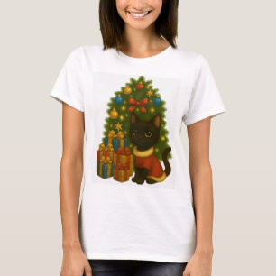 “Black Cat Emi and the Christmas Tree” Tシャツ