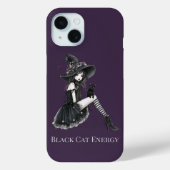 Black Cat Energy Gothic Witch Phone Case Case-Mate iPhoneケース (裏面)