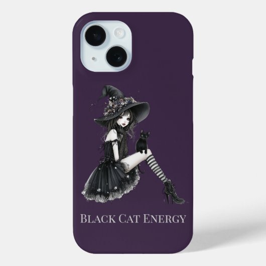 Black Cat Energy Gothic Witch Phone Case Case-Mate iPhoneケース (裏面)