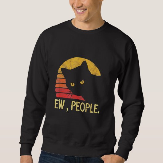 Black Cat Ew People For Family スウェットシャツ (正面)