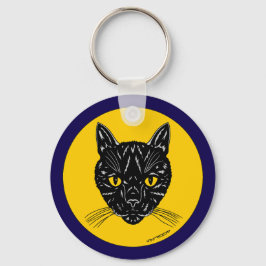 Black Cat Face キーホルダー