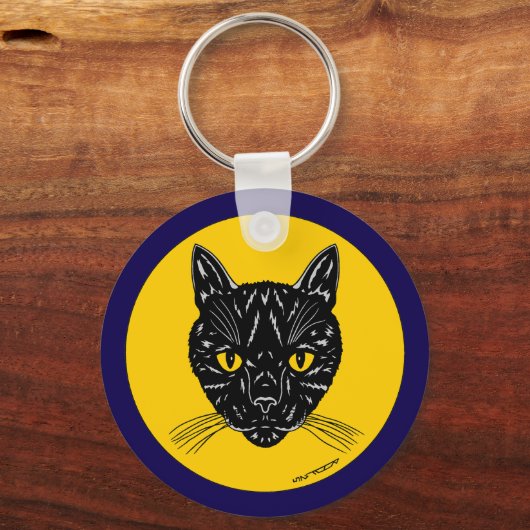 Black Cat Face キーホルダー (裏面)