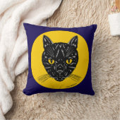 Black Cat Face クッション (ブランケット)
