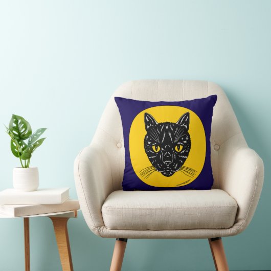 Black Cat Face クッション (椅子)