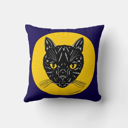 Black Cat Face クッション (裏面)