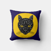 Black Cat Face クッション (正面)