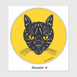 Black Cat Face シール