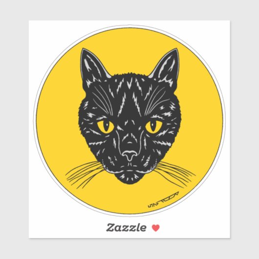 Black Cat Face シール (シート)