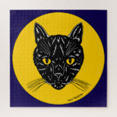 Black Cat Face ジグソーパズル (縦)