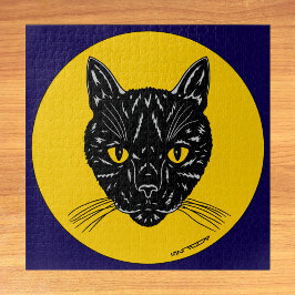 Black Cat Face ジグソーパズル