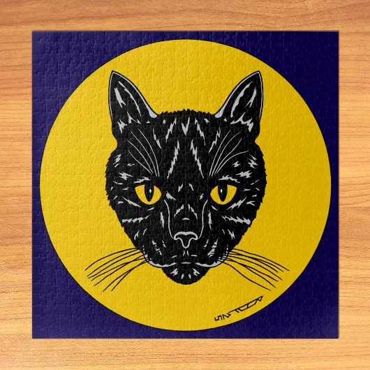 Black Cat Face ジグソーパズル