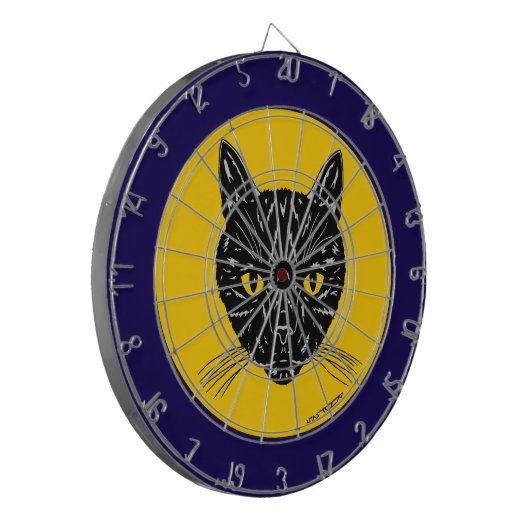 Black Cat Face ダーツボード (正面左)