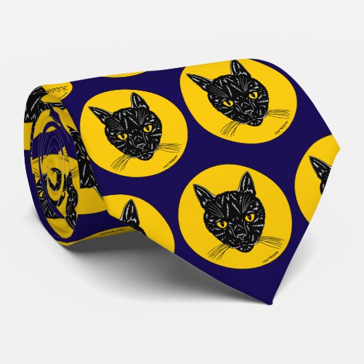 Black Cat Face ネクタイ (ロール)