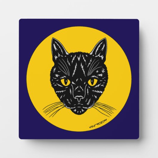Black Cat Face フォトプラーク (正面)
