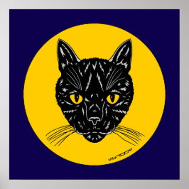 Black Cat Face ポスター