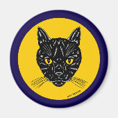 Black Cat Face マグネット (正面)