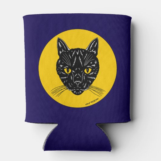 Black Cat Face 缶クーラー (裏面)