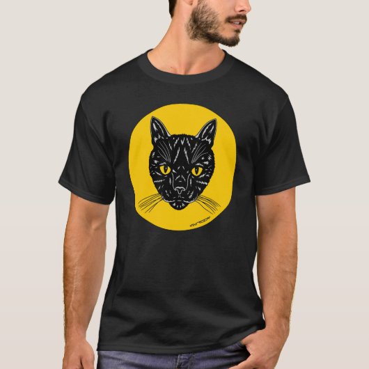 Black Cat Face Tシャツ (正面)