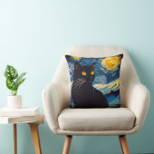 Black Cat Fantasy Throw Pillow クッション (椅子)