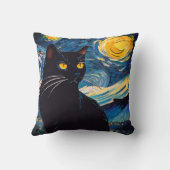 Black Cat Fantasy Throw Pillow クッション (裏面)