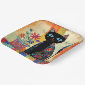 Black Cat Folk Art ペーパープレート (傾斜あり)