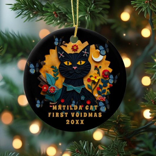 Black Cat Folk Art First Voidmas Ceramic Ornament セラミックオーナメント