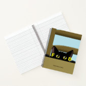 Black Cat Food Funny Hungry Kitty Humor ノートブック (内部)