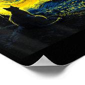 Black Cat Funny Cat Lover Mom Daddy Starry Night V ポスター (角)