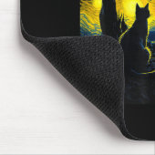 Black Cat Funny Cat Lover Mom Daddy Starry Night V マウスパッド (コーナー)