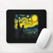 Black Cat Funny Cat Lover Mom Daddy Starry Night V マウスパッド (マウス)