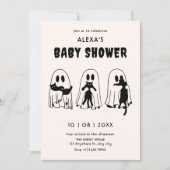 black Cat ghost funny baby shower 招待状 (正面)