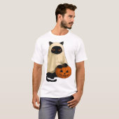 Black Cat Ghost with Pumpkin Essential T-Shirt Tシャツ (正面フル)