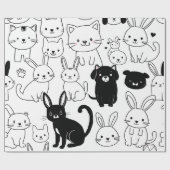 Black Cat Gift Wrapping Paper ラッピングペーパー (フラット)