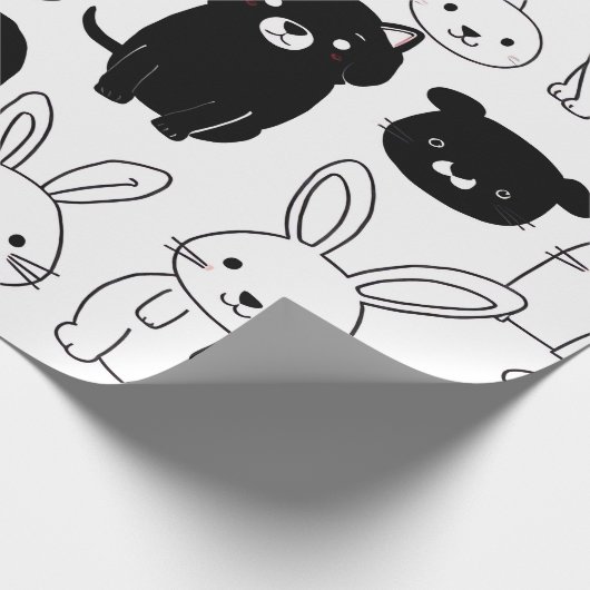 Black Cat Gift Wrapping Paper ラッピングペーパー (角)