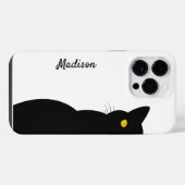 BLACK CAT Golden Eyes カスタマイズ可能 iPhoneケース (裏面横)