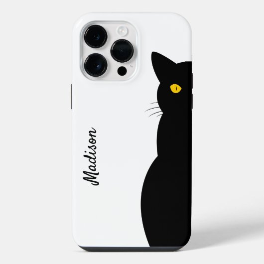 BLACK CAT Golden Eyes カスタマイズ可能 iPhoneケース (裏面)